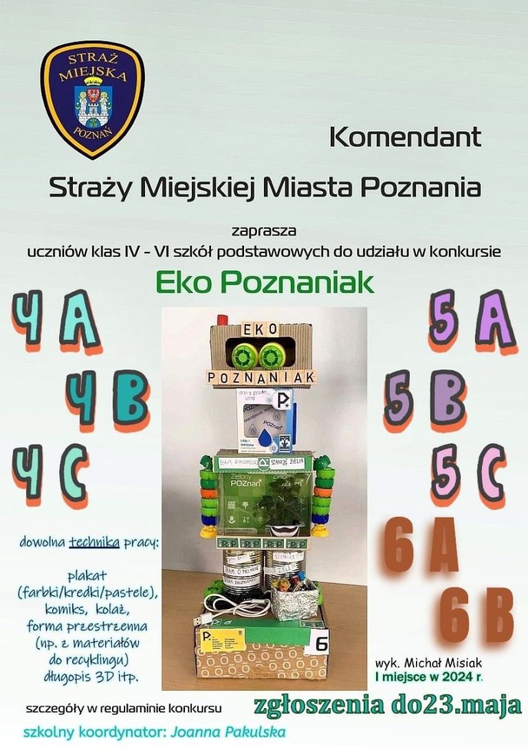Plakat informujący o konkursie "EKO POZNANIAK"
