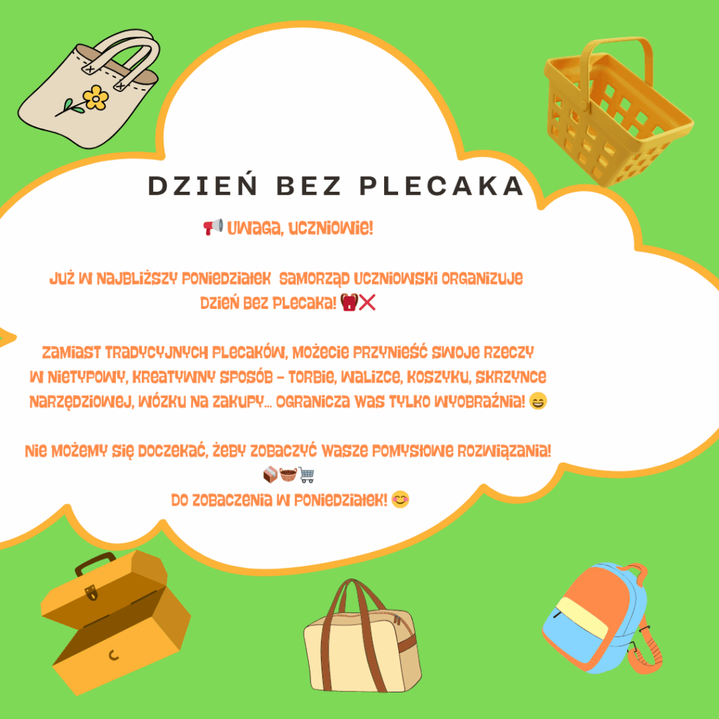 Ulotka informująca o Dniu bez plecaka