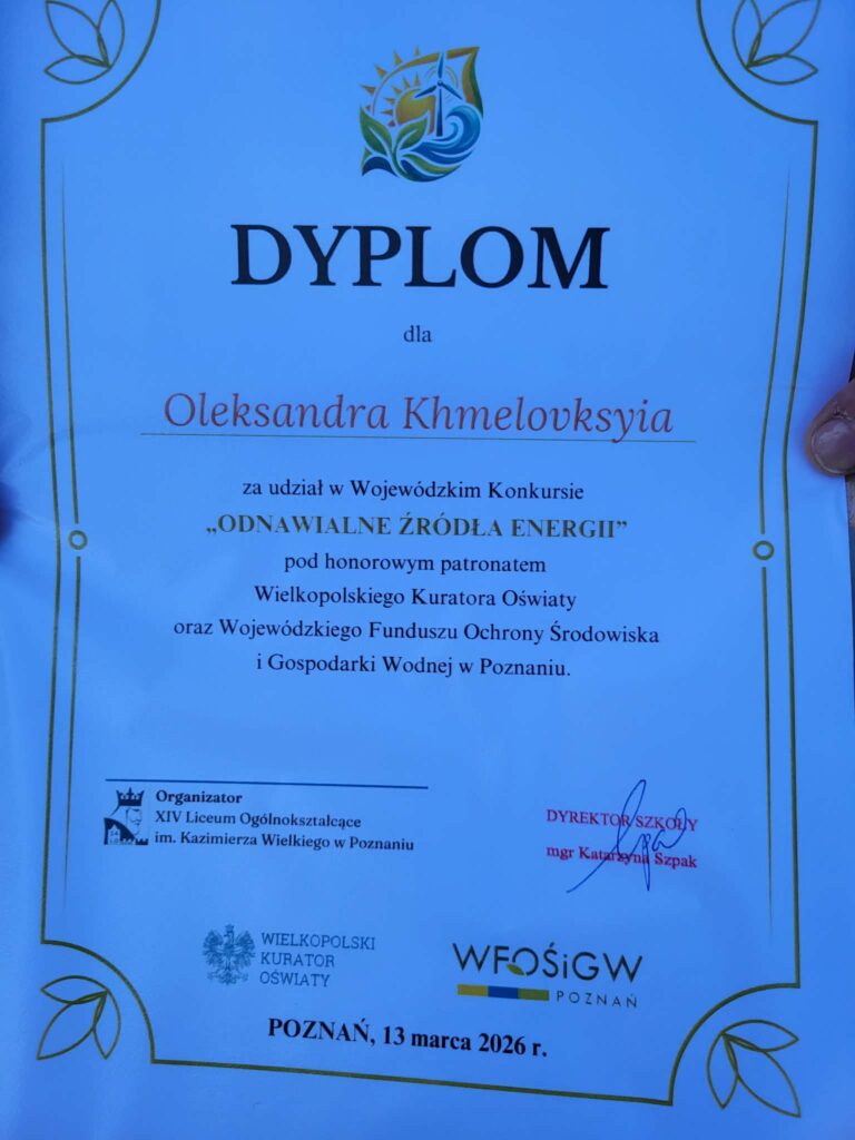 Dyplom Olkeksandra