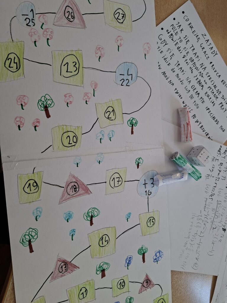 Gra matematyczna stworzona przez uczniów