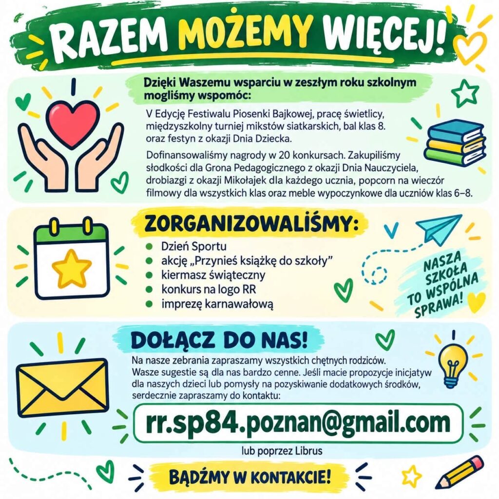 Razem możemy więcej - plakat informujący.